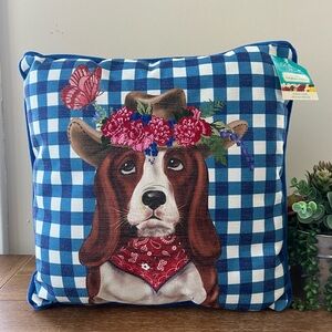 Brand New Pioneer Woman Blue Plaid Charlie Pillow